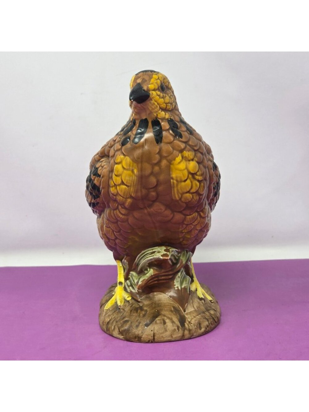 Vintage‎ Ceramic Quail Planter Figurine Caffco E-3046 Hand-Painted Rustic Decor